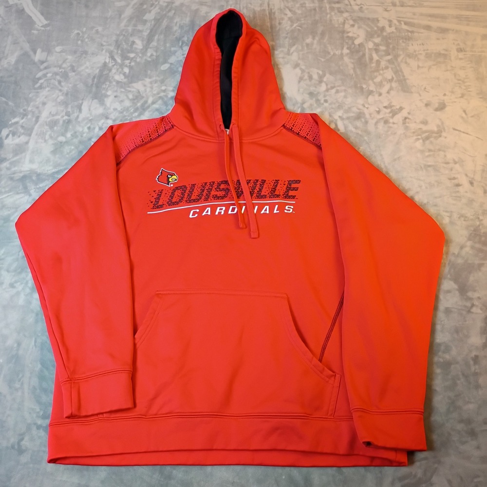 ProEdge Louisville Cardinals Mens Red Performance Hoodie Sweatshirt Large